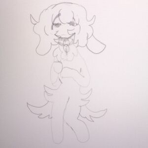 Adorable Dog Character Art Print - Charming Pencil Sketch